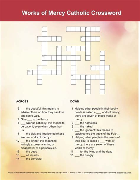 Month On The Hebrew Calendar Crossword - Printable Word Searches