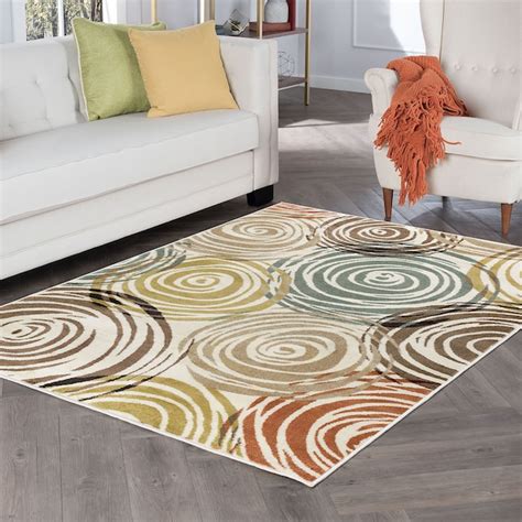 Tayse Modern/Contemporary Ivory 5 x 8 Ft. Gray Indoor Area Rug DCO1016 ...