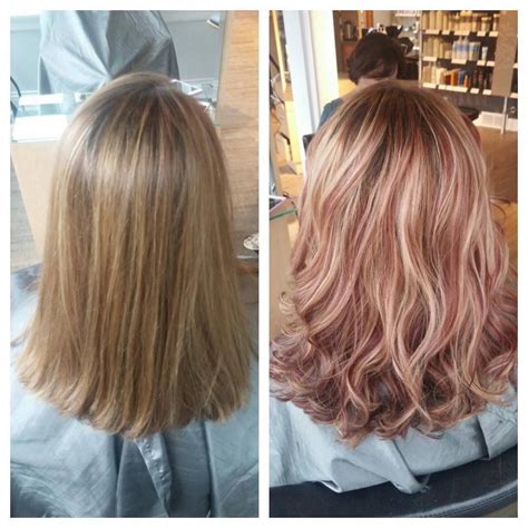Rose gold highlights/ombre | Blonde hair with highlights, Hair ...