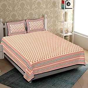 Buy ART WORLD King Size Double Bed Sheet with Pillow Covers Pure Cotton ...