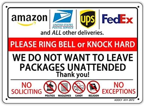 Please Ring Bell or Knock Hard, We Do Not Want to Leave Packages ...