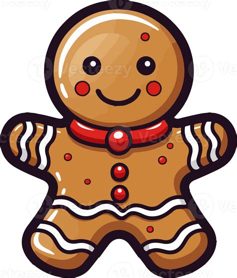 AI generated Cute gingerbread man in cartoon style 37224135 PNG
