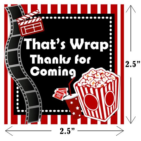 Buy Movie Night Theme Favor Gift Tags | Party Supplies | Thememyparty ...