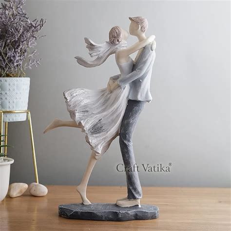 Buy CraftVatika Romantic Love Couple Statue Showpiece for Valentine Day ...