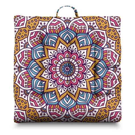 Ethnic Inspired Symmetrical Mandala Zabuton Oversized Floor Cushion ...