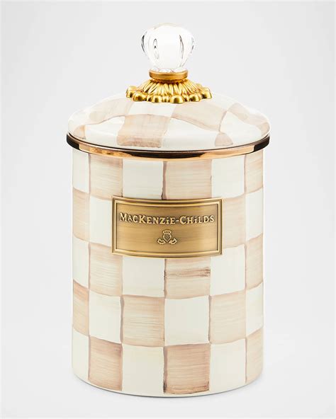 MacKenzie-Childs Mocha Check Canisters & Matching Items | Horchow