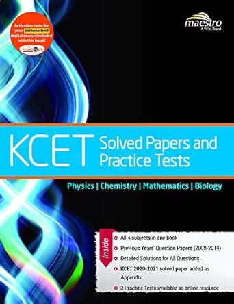 Wiley's KCET Solved Papers and Practice Tests, Physics, Chemistry ...
