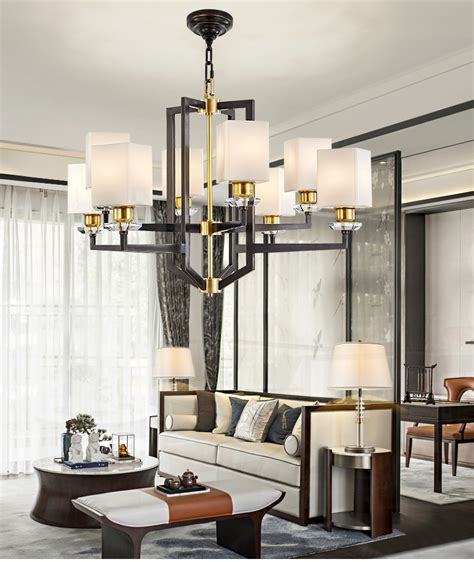 新品 大气客厅全铜吊灯美式复古餐厅卧室灯新中式古典中国风灯具-美间设计