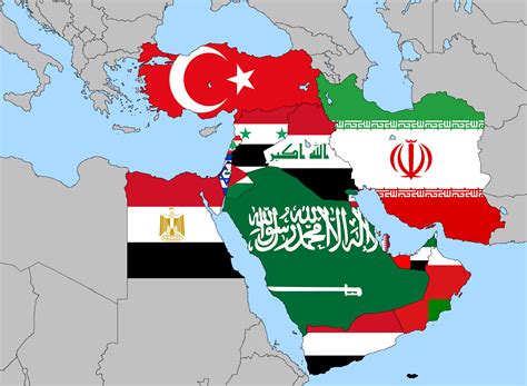 Flags of the countries in the middle east | Middle east map, South asia map, Asia map