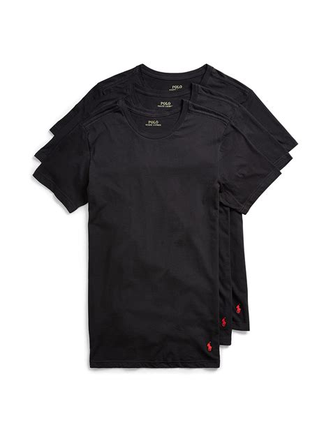 Polo Ralph Lauren Underwear Men's 3 Pack Slim Fit Crew Tees, Black, XL ...