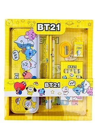 B INIK All in One BT21 Theme Stationery Set Pencil (Set of 6, Yellow ...