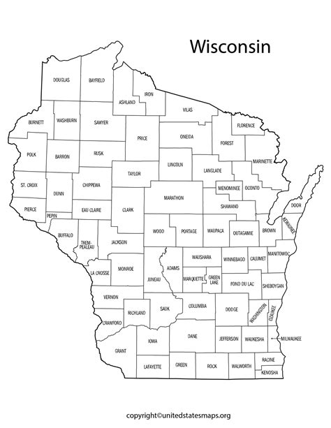 County Map Of Wisconsin