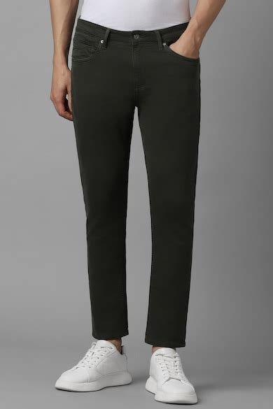 Buy Men Green Dark Smart Fit Jeans Online - 39620712 | Louis Philippe