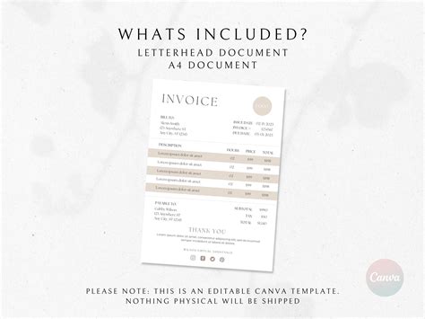 Buy Invoice Template, Printable Invoice, Editable Invoice, Business ...