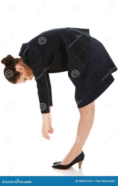 Young Business Woman Bending Down. Stock Photo - Image: 50541253