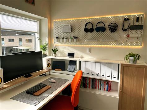 Image result for White Computer Desk Setup