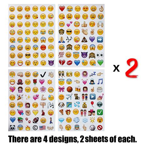 NOBBEE Emoji Sticker 8 Sheets Emoticon Stickers (1cm) Smiley Face ...