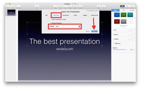 How to Save a Keynote .key as PowerPoint .pptx Presentations on Mac ...