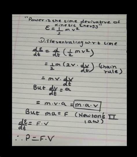 Express power in terms of force and velocity. Derive the relation ...
