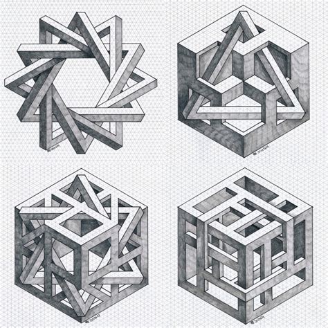isometric drawing 3d shapes