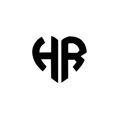 Hr monogram logo design letter text name symbol monochrome logotype ...