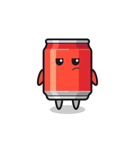 Cute drink can character with suspicious expression | Premium Vector