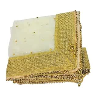 Buy Self Design Net Lehanga Chunni Off-White Color With Golden ...