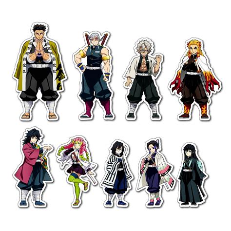 Buy Deep Print Acrylic Demon Slayer Hashira Set Fridge Magnet Set of 9 ...