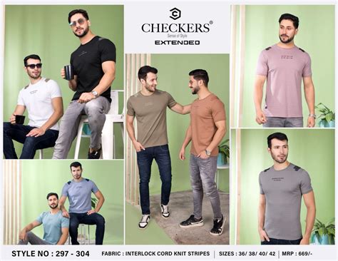 297-304 Checkers Knit Mens Tshirts Wholesale Price – Kavya Style Plus