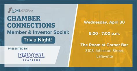 Chamber Connections: Member & Investor Social - Trivia Night!, The Room ...