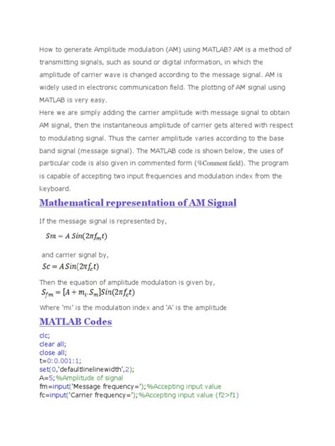 Image result for Frequency Modulation Matlab Code