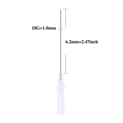 JIESIBAO 18G Stainless Steel Piercing Needles - Sterile Disposable ...