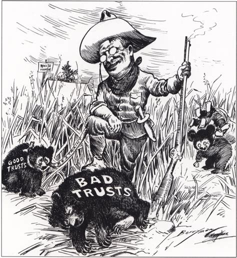 Teddy Roosevelt Trust Busting Political Cartoons