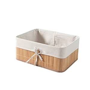 HomeStorie Eco-Friendly Foldable Natural Bamboo Storage Basket Bins ...