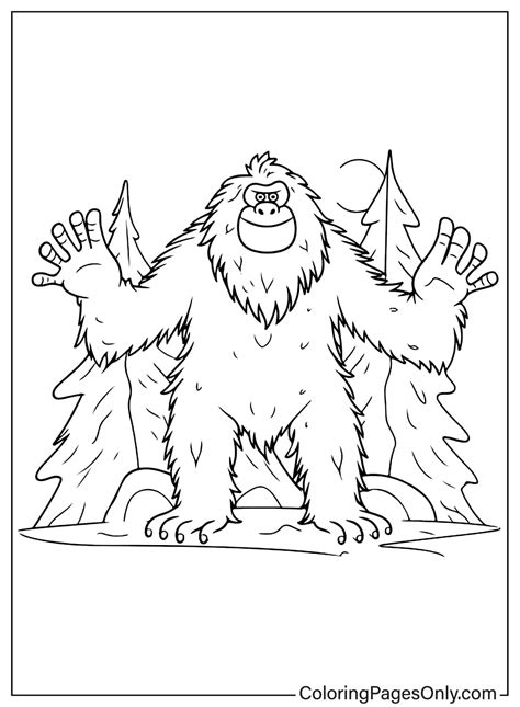 Coloring Bigfoot Pages Sasquatch Drawing Finding Printable Big ...