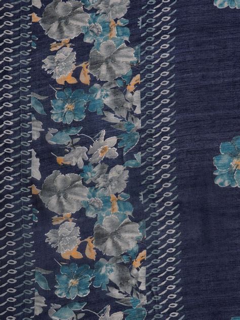 Varanga Women Blue Floral Print And Embroidered Kurta With Bottom And ...