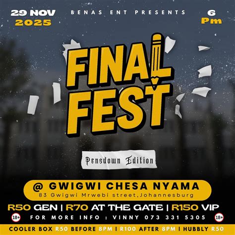 Final Fest, 50 Gwigwi Mrwebi Street, Newtown, Johannesburg, 29 November ...