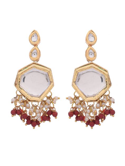 Long Layered Handcrafted Kundan With Pearl Jewellery With Earrings for ...