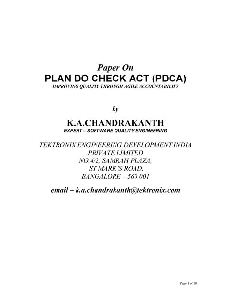 PDCA - Notes - - Studocu