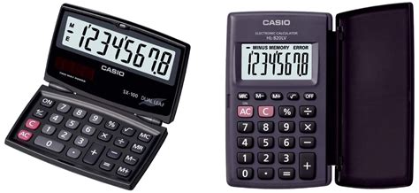 Casio SX-100-W Portable Calculator with Foldable Design & Casio HL820LV ...