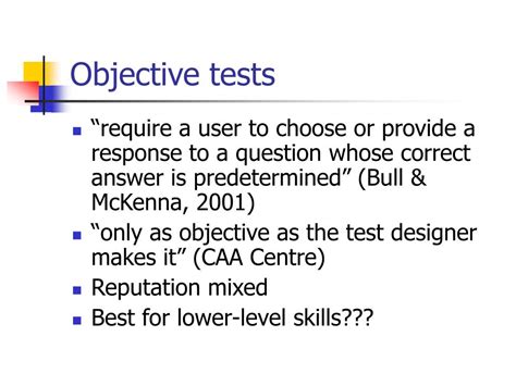Image result for Objective Assessment Examples