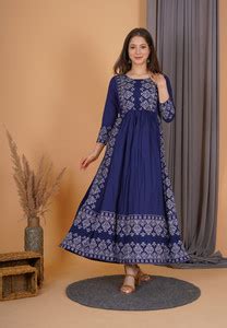 Purshottam Wala Women Ethnic Dress Blue Dress - Buy Purshottam Wala ...