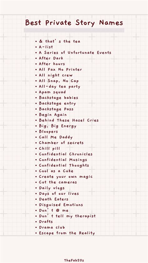 427+ Private Story Names For Snapchat To Steal - TheFab20s