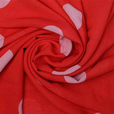 Weightless Polyester Fabric - Red Polka Dots - Unstitched Fabric – FAB ...