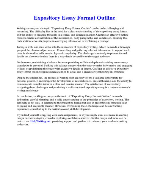 Expository Essay Format Outline | Download Free PDF | Sex Offender | Essays