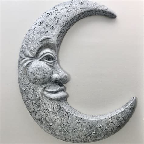 Extra Large Smiling Crescent Moon Face 3D Wall Decor, Smiling Man in ...