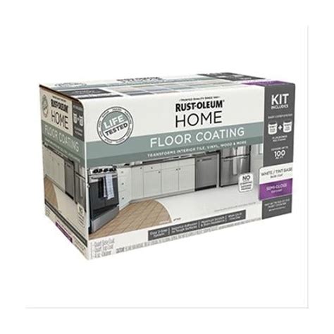 Rust-Oleum HOME Floor Coating Kit, Semi-Gloss White, Tint Base, 1 qt ...