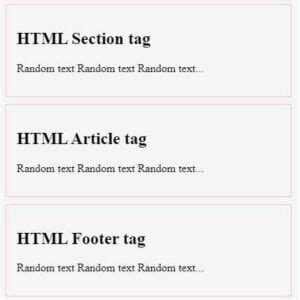 Section Tag in HTML 的图像结果
