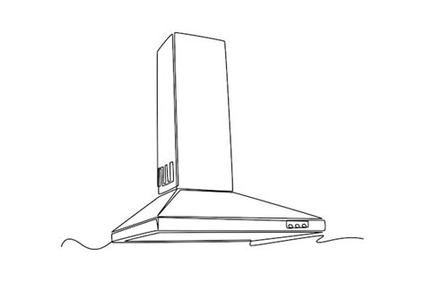 Single one line drawing cooker hood home appliances concept continuous ...