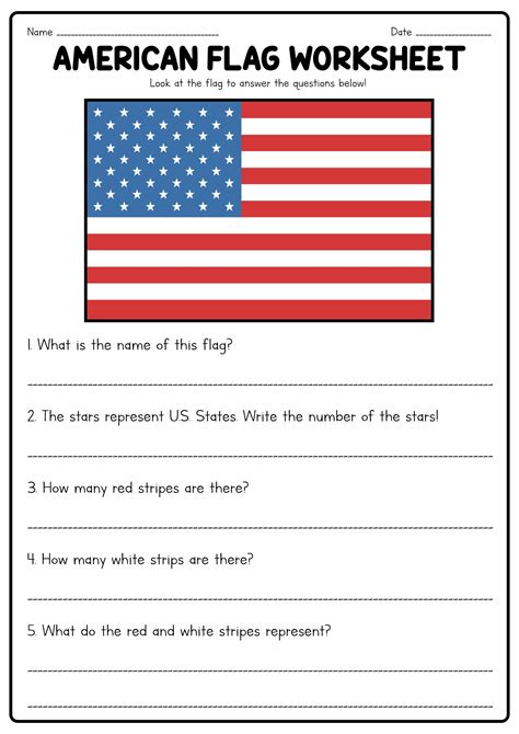 Free Printable American Flag Worksheets